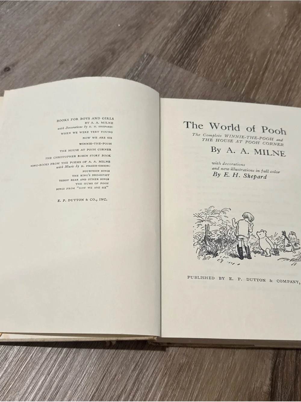 The World of Pooh A A Milne 1957 Illustrated Book, Hardcover With Dust Jacket